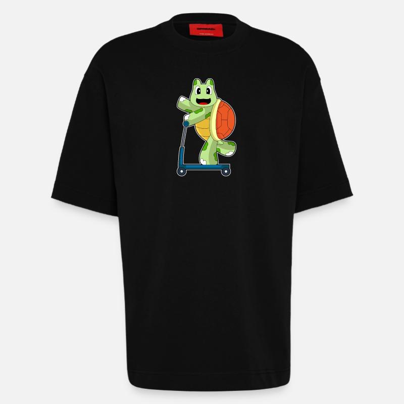 Turtle Roller - T-shirt bio épais oversize fabriqué en UE - SOLID BLACK