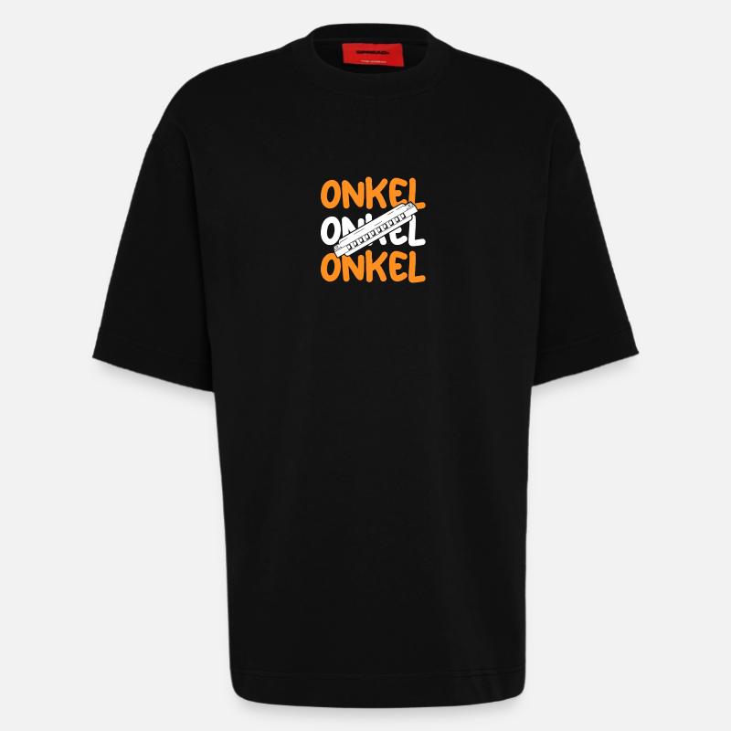 Harmonica Uncle Harmonica - Heavyweight T-Shirt - made by SPREAD  - SOLID BLACK