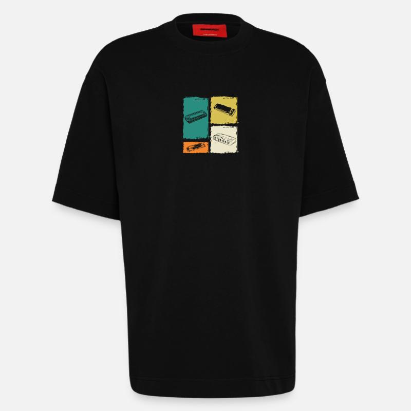 Harmonica Harmonica - Heavyweight T-Shirt - made by SPREAD  - SOLID BLACK