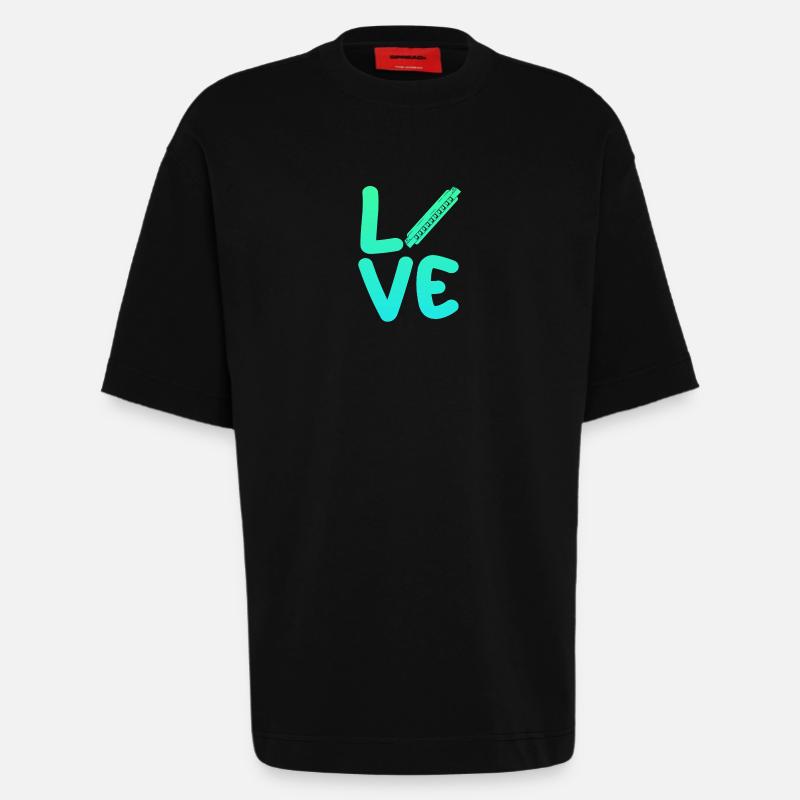 Harmonica Harmonica - T-shirt bio épais oversize fabriqué en UE - SOLID BLACK