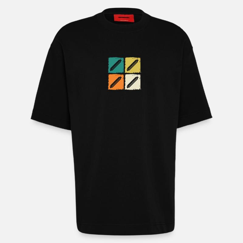 Harmonica Harmonica - Heavyweight T-Shirt - made by SPREAD  - SOLID BLACK