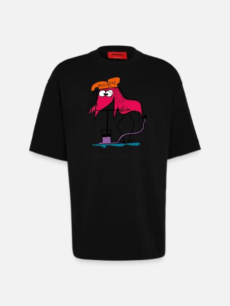 Je pompe donc je suis... - T-shirt bio épais oversize fabriqué en UE - SOLID BLACK