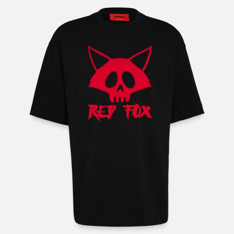 Rotfuchs Schädel - Heavyweight T-Shirt - made by SPREAD  - SOLID BLACK