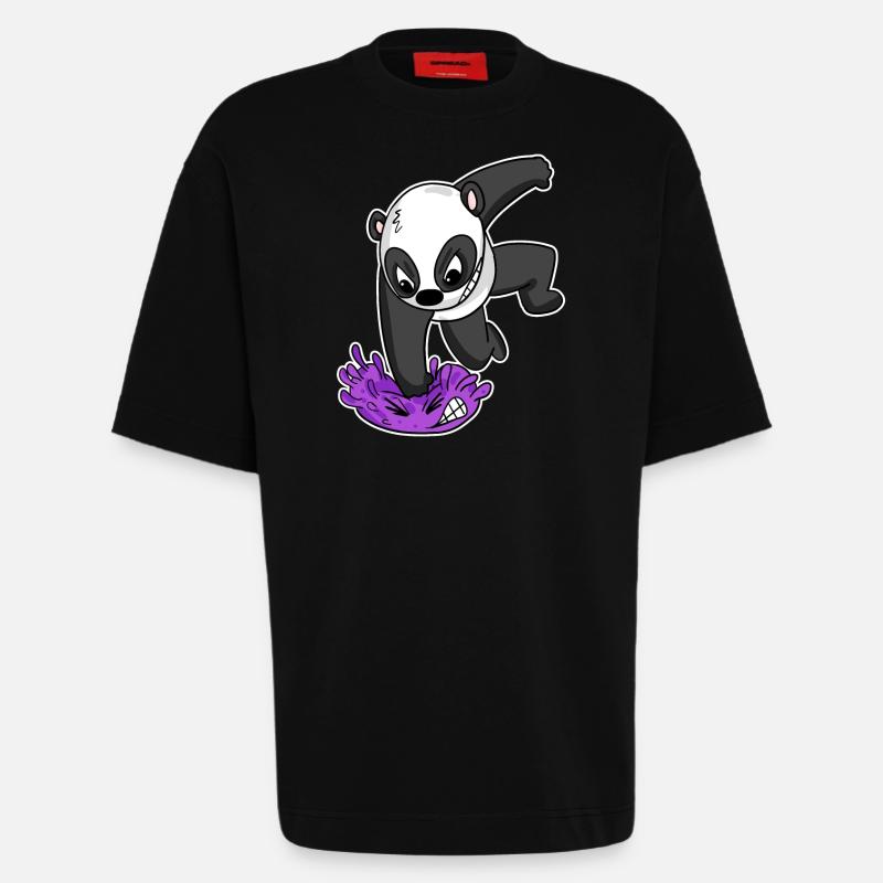 Panda Virus Kampf - Heavyweight T-Shirt - made by SPREAD  - SOLID BLACK