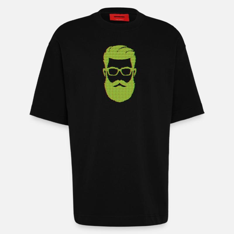 Bärtig Männlichkeit Bart Bartfrisur Haare - Heavyweight T-Shirt - made by SPREAD  - SOLID BLACK