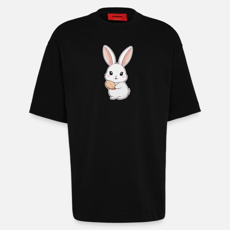 Bunny, Rabbit, Easter Bunny - Heavyweight T-Shirt - made by SPREAD  - SOLID BLACK