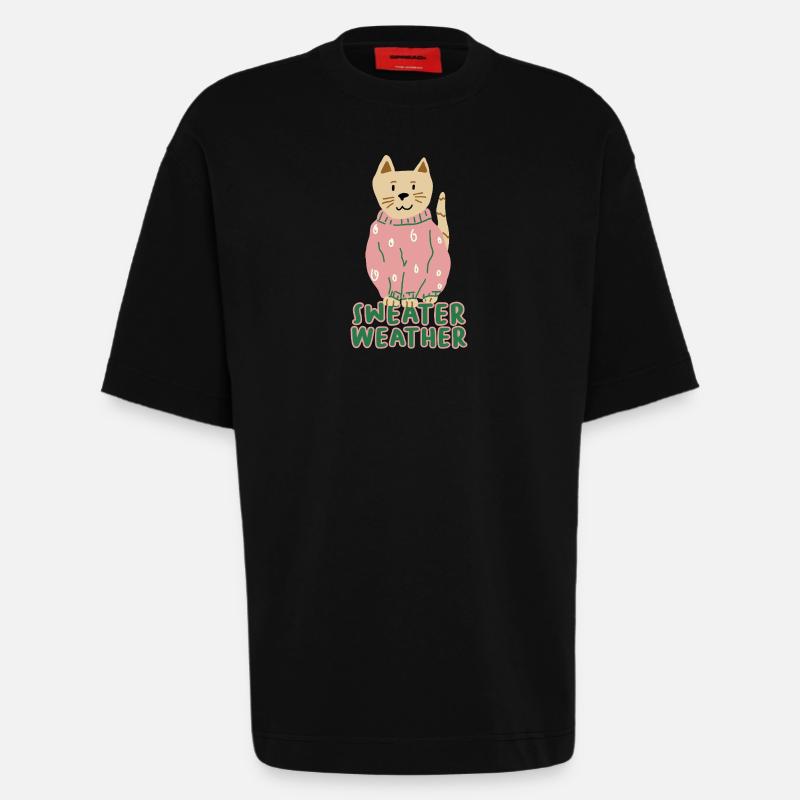 Sweater_weather - Heavyweight T-Shirt - made by SPREAD  - SOLID BLACK