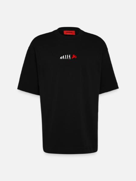 EVOLUTION moto motard moto-cross - T-shirt bio épais oversize fabriqué en UE - SOLID BLACK