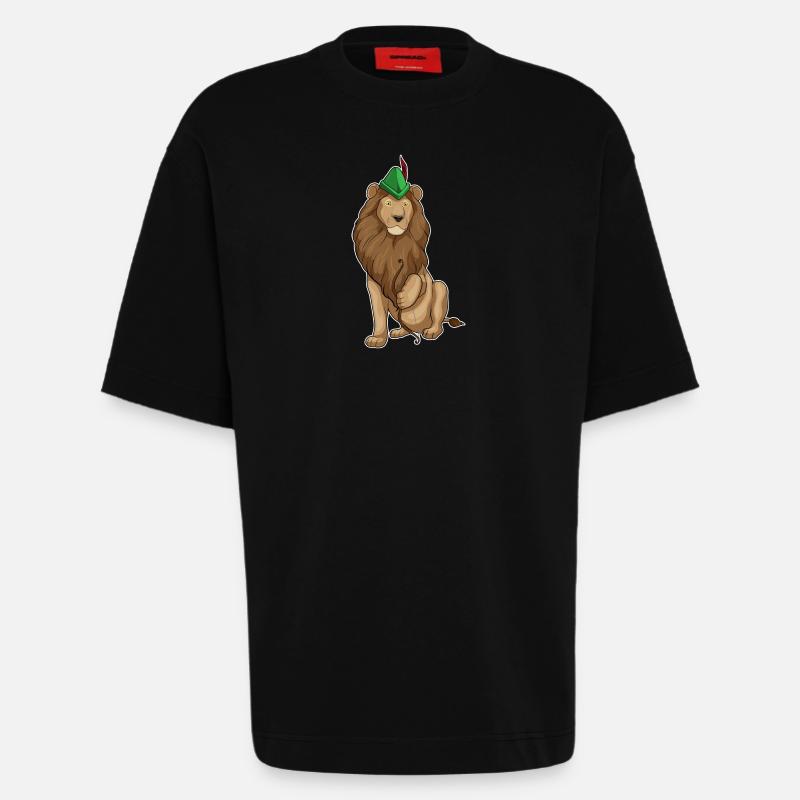 Löwe Bogenschütze Bogen - Heavyweight T-Shirt - made by SPREAD  - SOLID BLACK