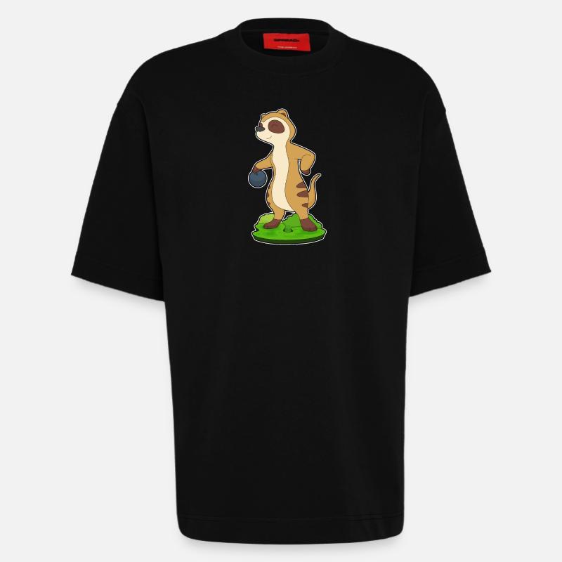 Erdmännchen Bowling Bowlingkugel - Heavyweight T-Shirt - made by SPREAD  - SOLID BLACK