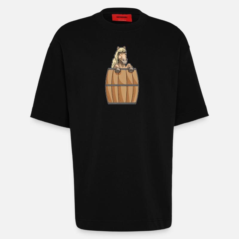 Baril de cheval - T-shirt bio épais oversize fabriqué en UE - SOLID BLACK