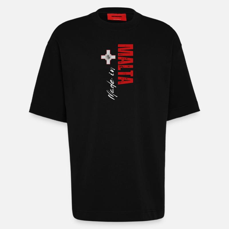Fabriqué à Malte, conception verticale - T-shirt bio épais oversize fabriqué en UE - SOLID BLACK