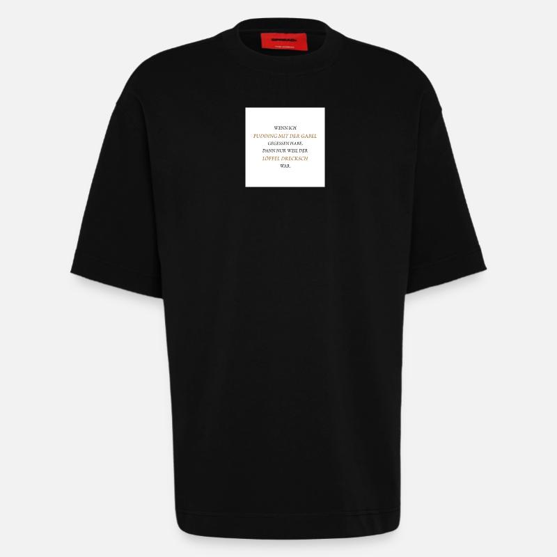 Pudding mit der Gabel - Heavyweight T-Shirt - made by SPREAD  - SOLID BLACK