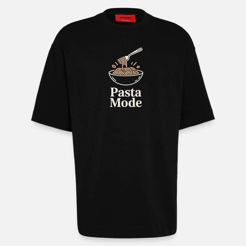 Pasta Mode - Heavyweight T-Shirt - made by SPREAD - SOLID BLACK