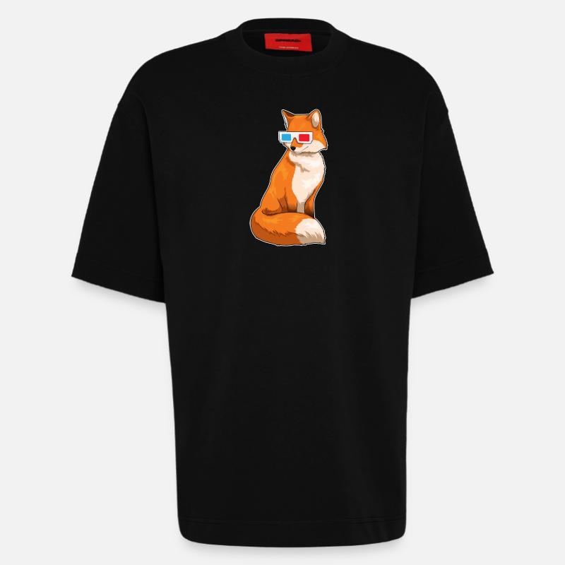 Fuchs Brille - Heavyweight T-Shirt - made by SPREAD  - SOLID BLACK