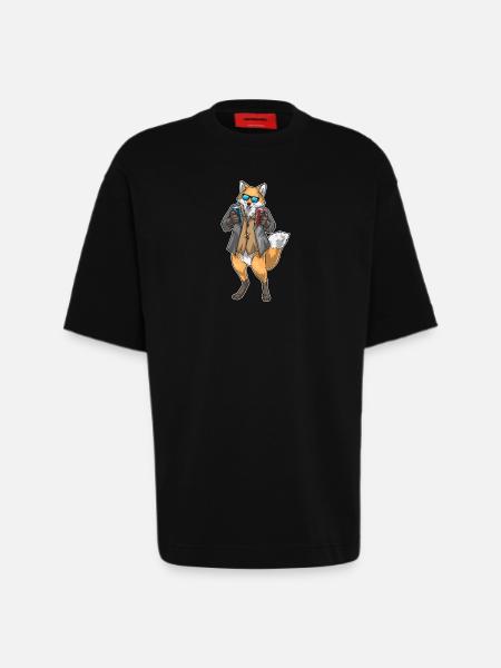 Fox Poker Poker Chips Card Game - Heavyweight T-Shirt - made by SPREAD  - SOLID BLACK