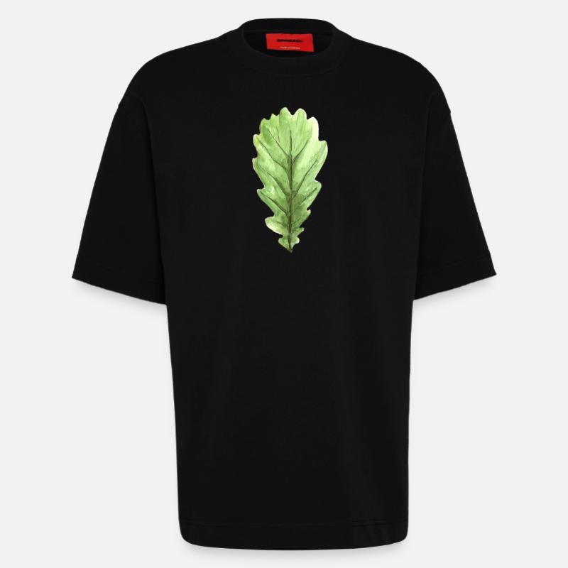 Blatt einer Eiche - Heavyweight T-Shirt - made by SPREAD  - SOLID BLACK