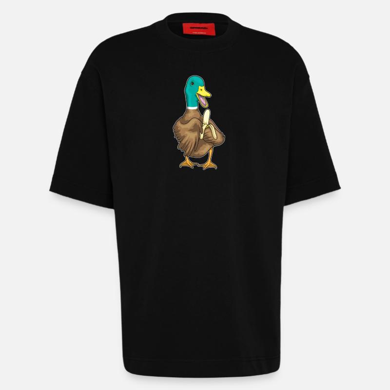 Canard Banane - T-shirt bio épais oversize fabriqué en UE - SOLID BLACK