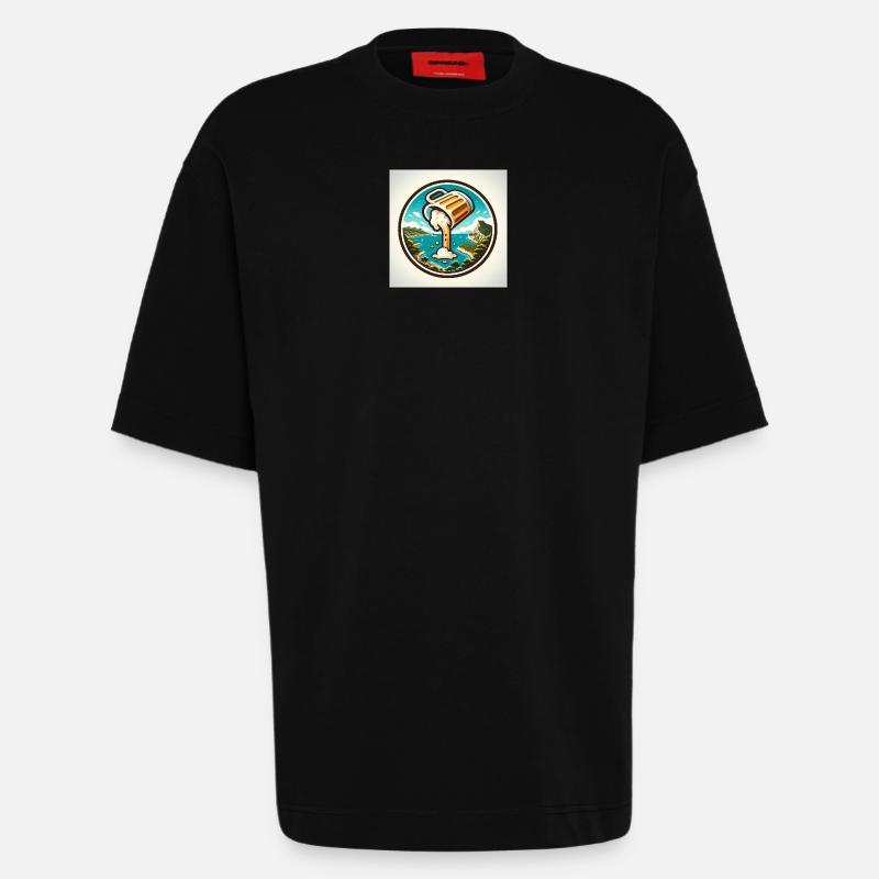 Mallorca & Bier! - Heavyweight T-Shirt - made by SPREAD  - SOLID BLACK