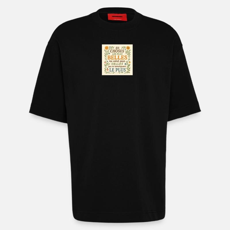 Les Choses Les Plus Belles - T-shirt bio épais oversize fabriqué en UE - SOLID BLACK