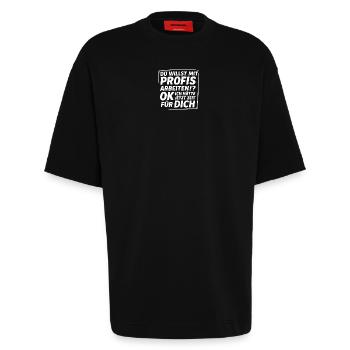 du willst mit profis arbeiten ok.... - Heavyweight T-Shirt - made by SPREAD  - SOLID BLACK - Vorne - Fiona (171cm)