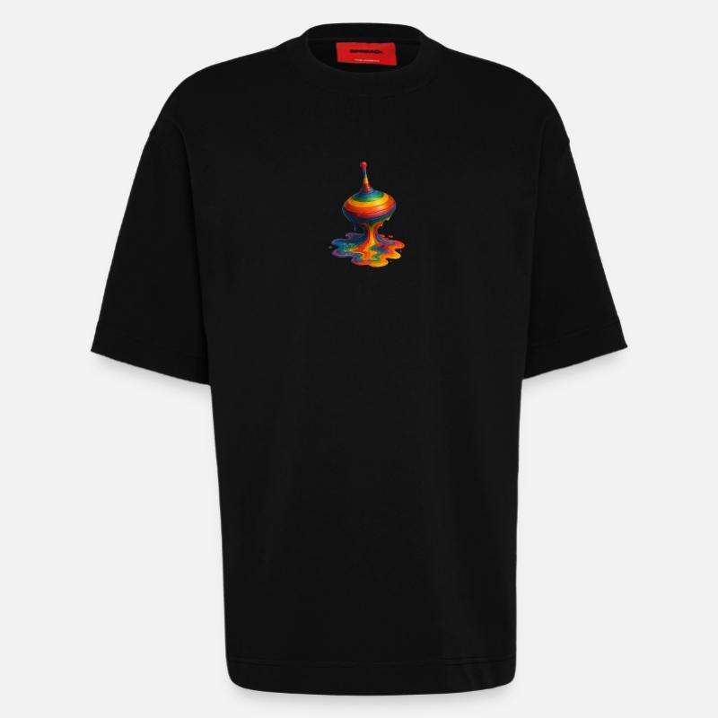 Schmelzender Kreisel - Heavyweight T-Shirt - made by SPREAD  - SOLID BLACK