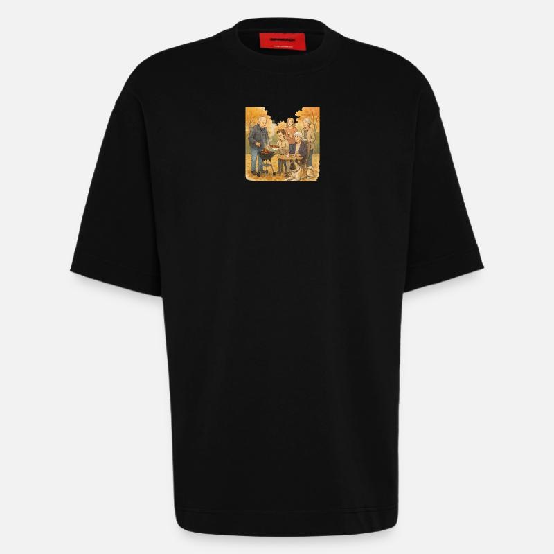 Grill im Herbst - Heavyweight T-Shirt - made by SPREAD  - SOLID BLACK