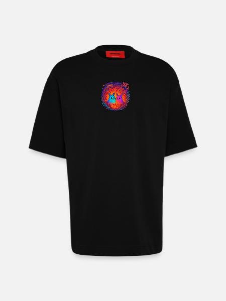 Neon Monster in Love - Heavyweight T-Shirt - made by SPREAD  - SOLID BLACK