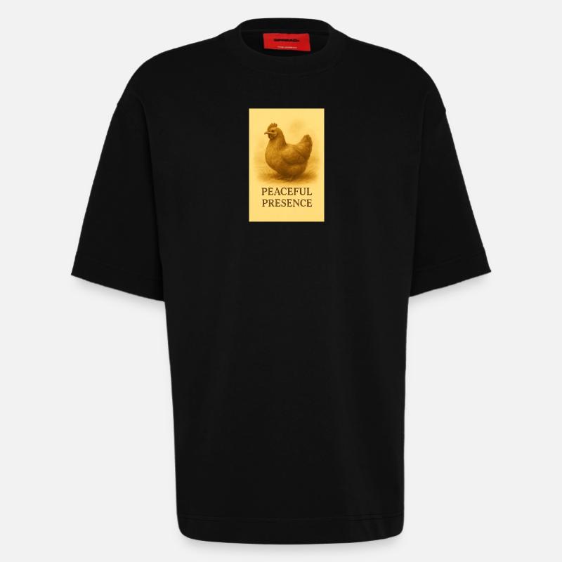 Stille Hühnerpräsenz - Heavyweight T-Shirt - made by SPREAD - SOLID BLACK