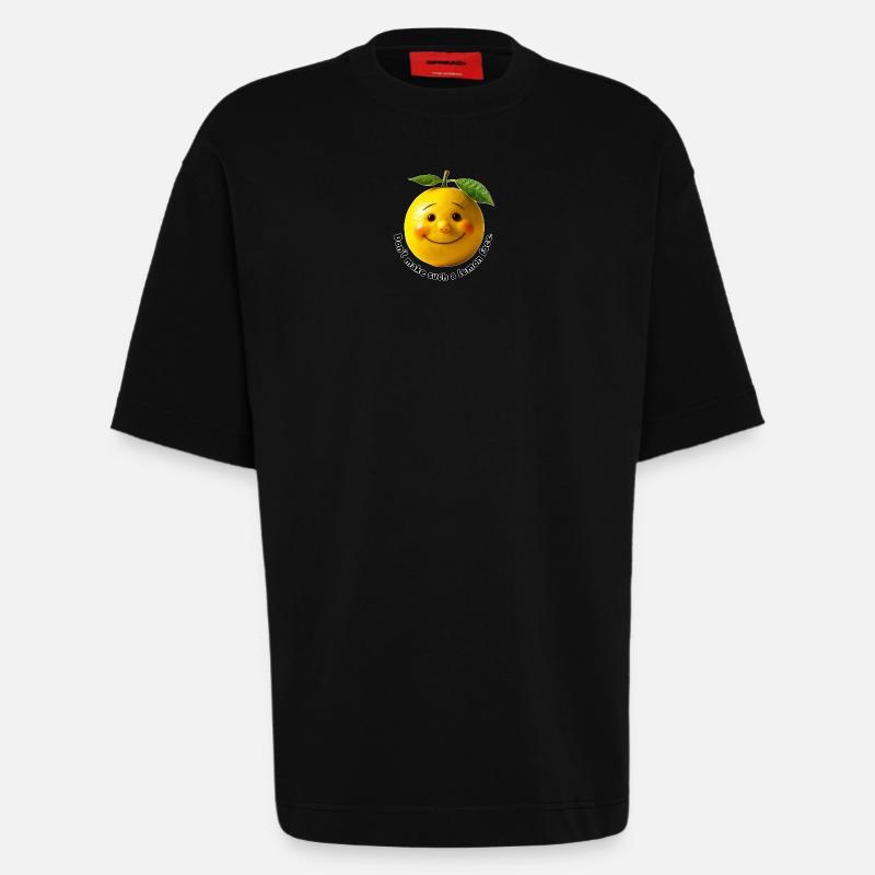 Zitrone mit süßem Lächeln - Heavyweight T-Shirt - made by SPREAD  - SOLID BLACK