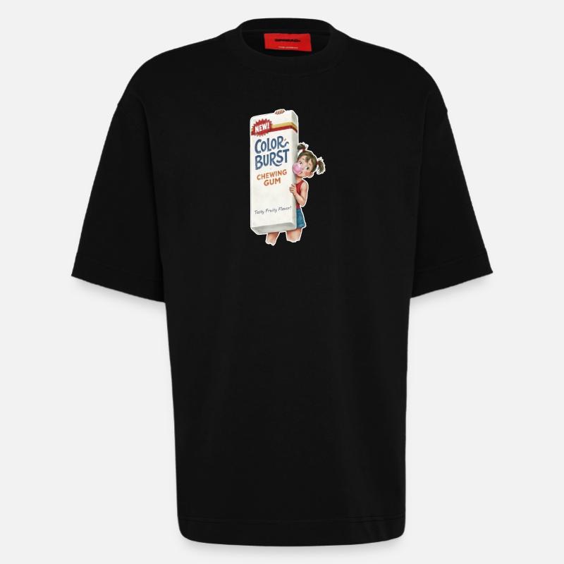  Retro Kaugummi - Heavyweight T-Shirt - made by SPREAD  - SOLID BLACK