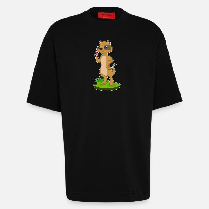 Bague suricate - T-shirt bio épais oversize fabriqué en UE - SOLID BLACK