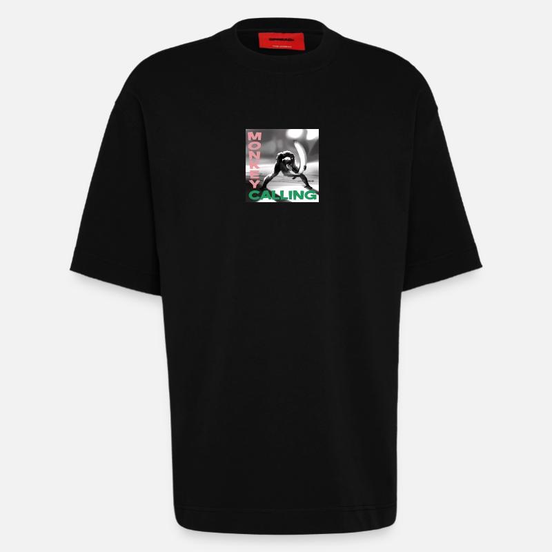 Monkey Calling - Heavyweight T-Shirt - made by SPREAD  - SOLID BLACK
