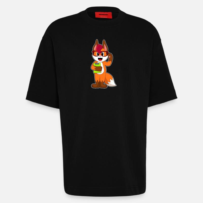 Bloc-notes du secrétaire Fuchs - T-shirt bio épais oversize fabriqué en UE - SOLID BLACK
