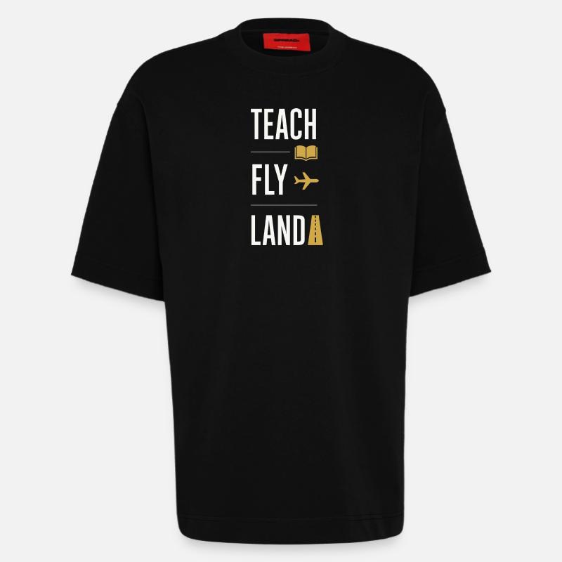 Fluglehrer Cfi Pilot Luftfahrtlehrer - Heavyweight T-Shirt - made by SPREAD - SOLID BLACK