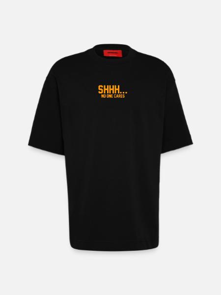 SHHH... No one cares - Heavyweight T-Shirt - made by SPREAD  - SOLID BLACK