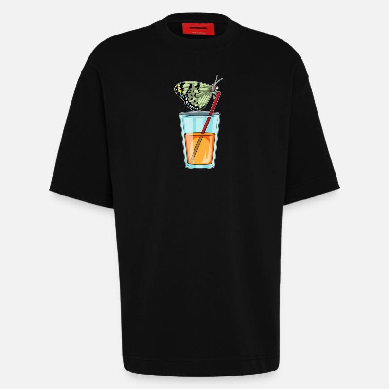 Jus de papillon - T-shirt bio épais oversize fabriqué en UE - SOLID BLACK
