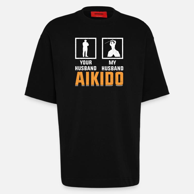 Aikido Ehemann - Heavyweight T-Shirt - made by SPREAD  - SOLID BLACK