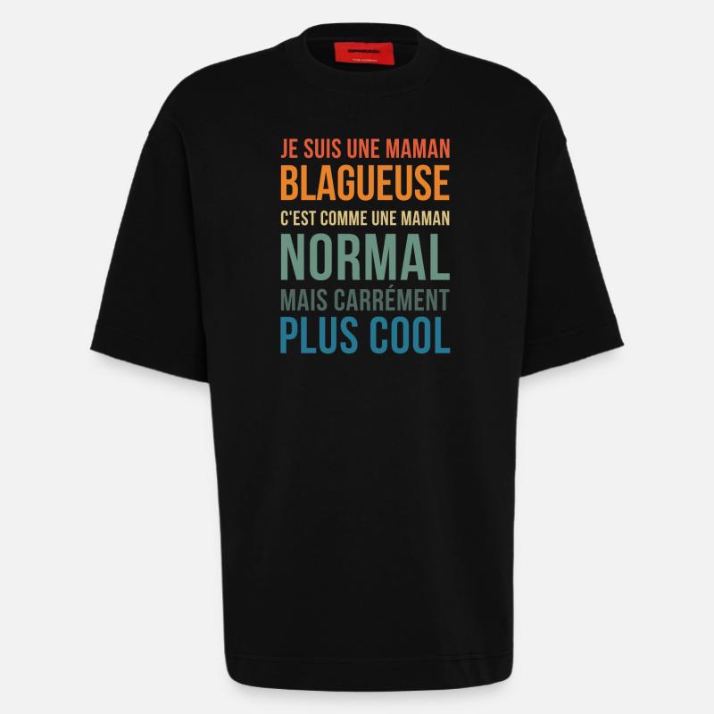 meilleure maman blagueuse idée cadeau - T-shirt bio épais oversize fabriqué en UE - SOLID BLACK