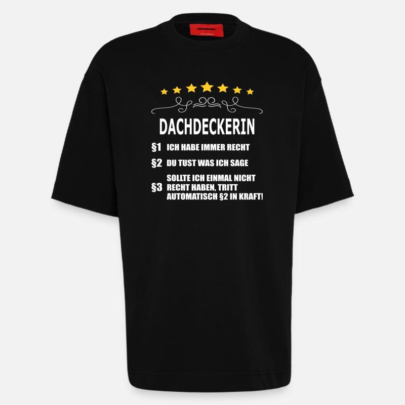 DACHDECKERIN - Heavyweight T-Shirt - made by SPREAD - SOLID BLACK