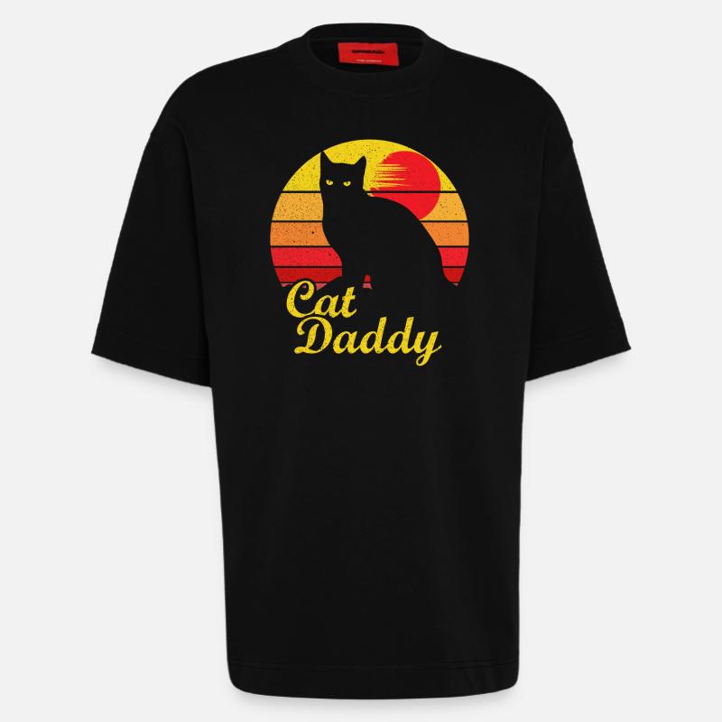 Cat Daddy Best Cat Dad - T-shirt bio épais oversize fabriqué en UE - SOLID BLACK