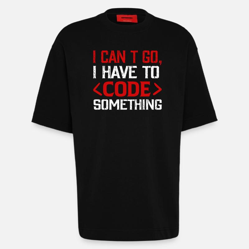 Programmeur, Nerd , Code informatique - T-shirt bio épais oversize fabriqué en UE - SOLID BLACK