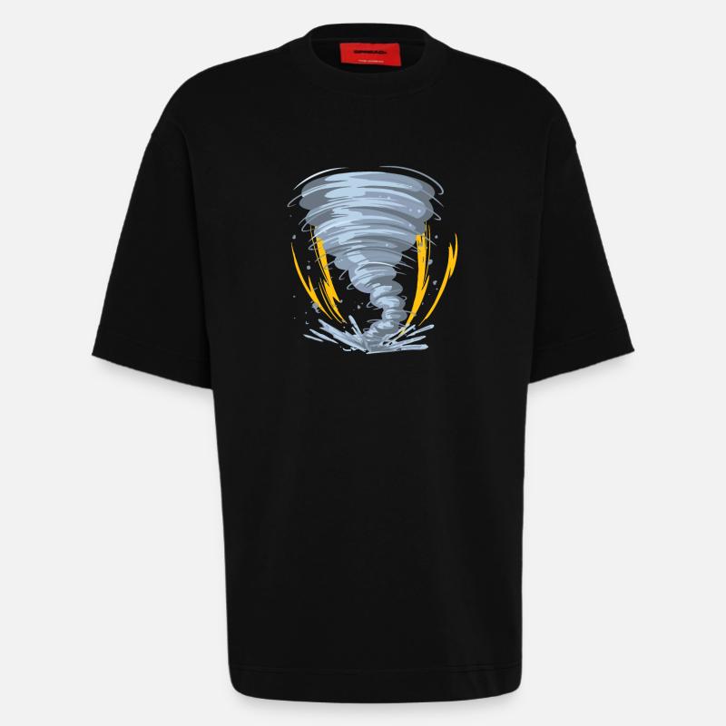 Tornado Hurricane Windsturm Geschenkidee - Heavyweight T-Shirt - made by SPREAD - SOLID BLACK