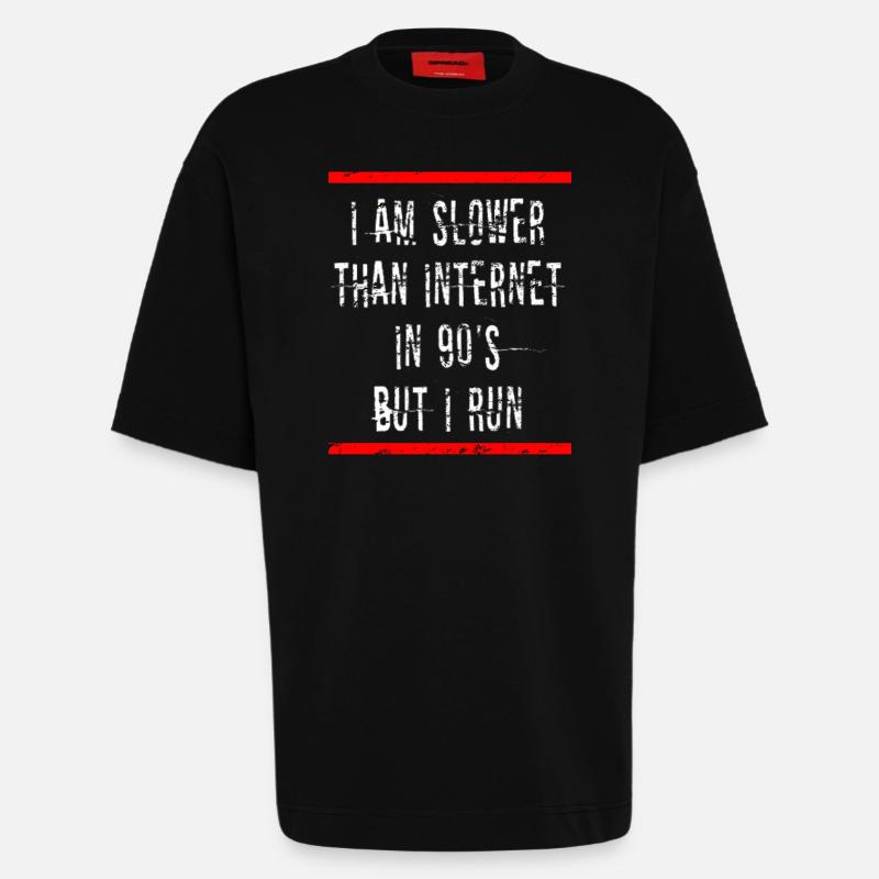 Slow Runner Running Run Gift - Heavyweight T-Shirt - made by SPREAD  - SOLID BLACK