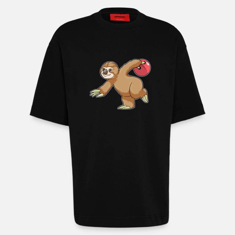Faultier Bowling Bowlingkugel - Heavyweight T-Shirt - made by SPREAD  - SOLID BLACK