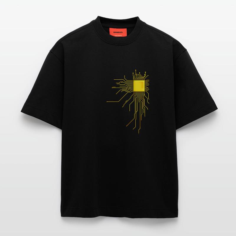 platine Core cpu Computer Nerd Programmeur admin T-shirt bio épais oversize fabriqué en UE