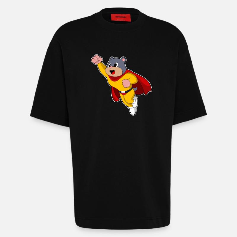 Mole en héros - T-shirt bio épais oversize fabriqué en UE - SOLID BLACK