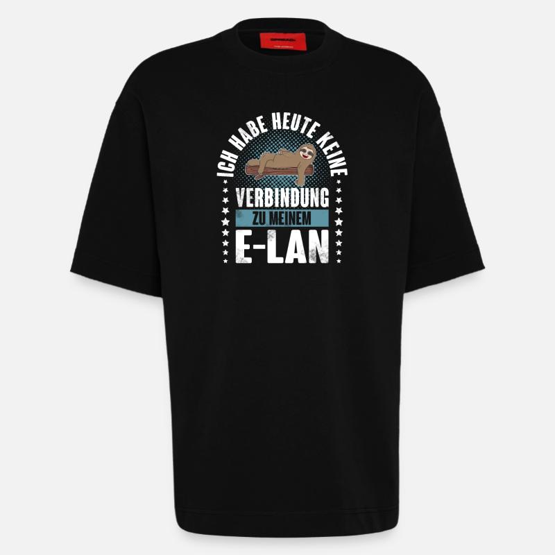 Faultier E Lan - Heavyweight T-Shirt - made by SPREAD  - SOLID BLACK