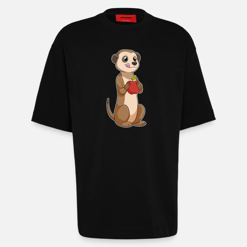 Erdmännchen Apfel - Heavyweight T-Shirt - made by SPREAD - SOLID BLACK