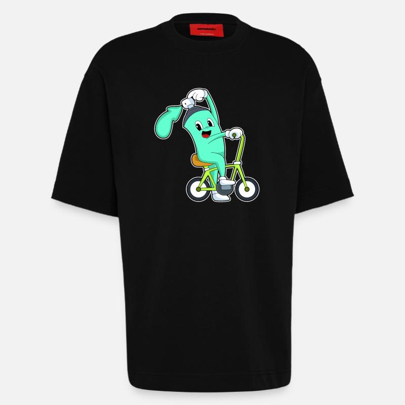Bombe aérosol avec vélo - T-shirt bio épais oversize fabriqué en UE - SOLID BLACK